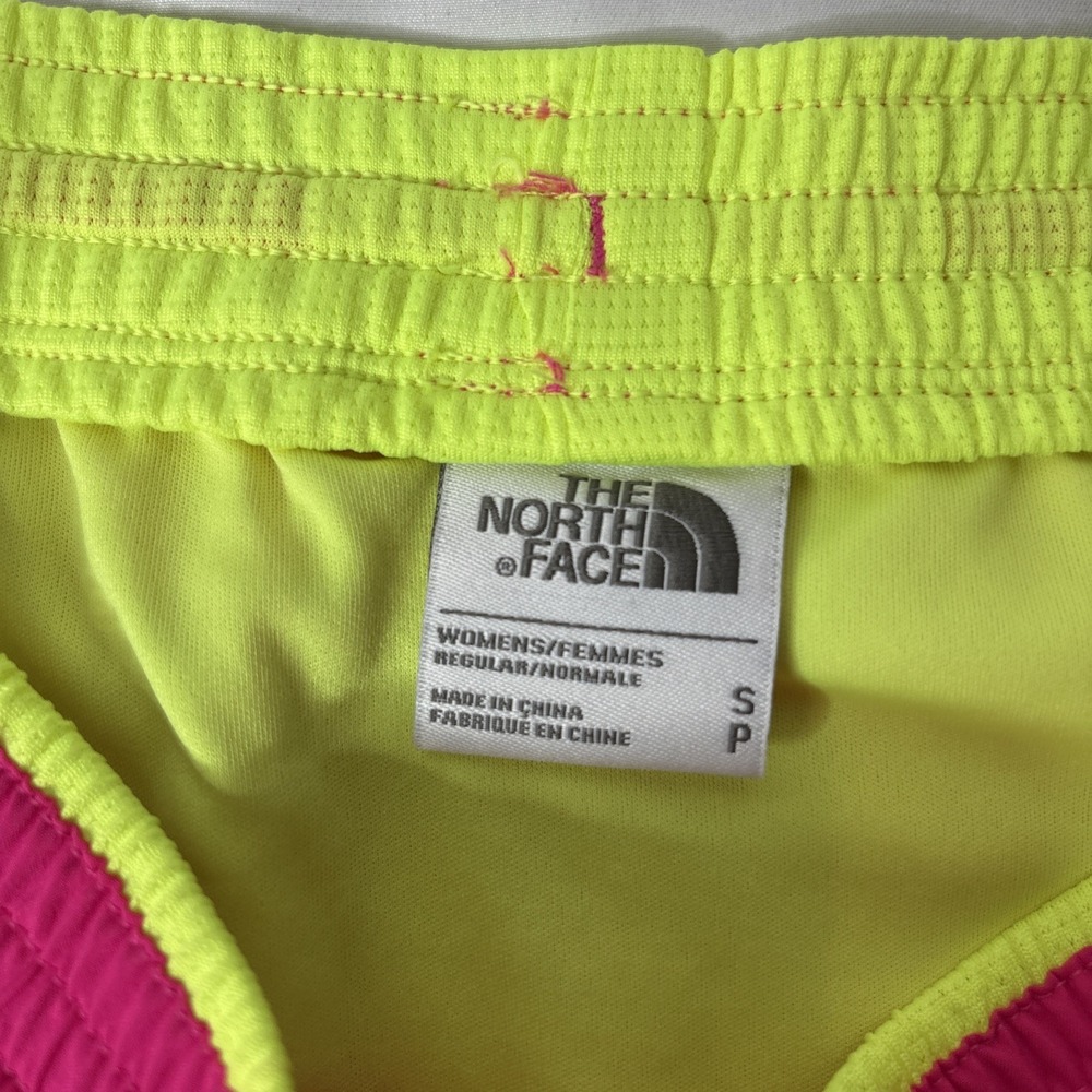 The North‎ Face GTD Women's Small Running Shorts Azalea Pink Dayglo Yellow - Picture 7 of 9